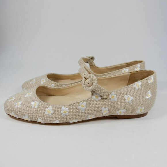 New! Larroude Beige Floral Flats - Picture 7 of 12